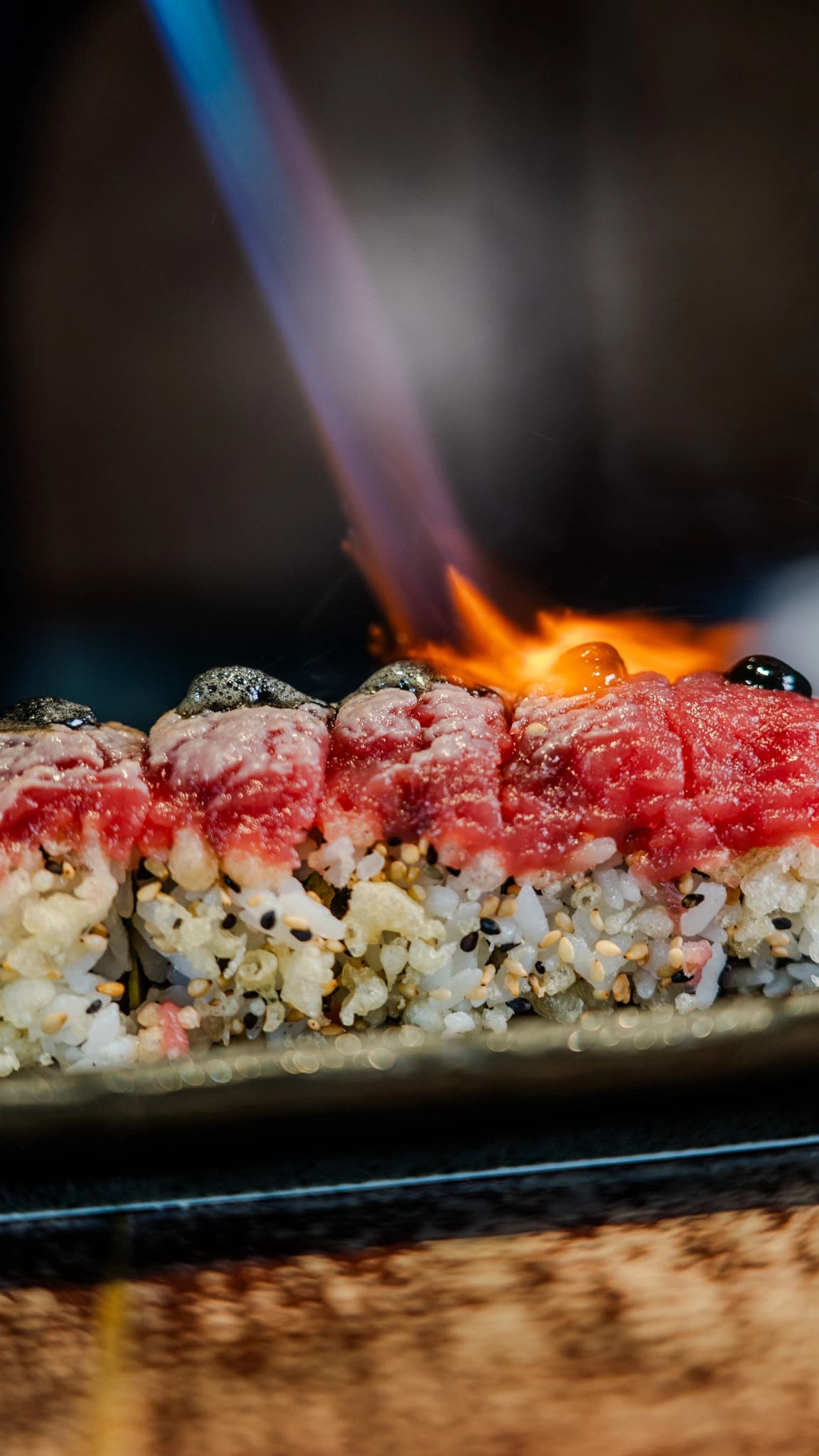 A roll, flamed